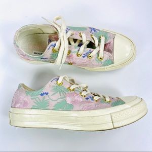 Converse Floral Palm Leaf Print Platform Converse